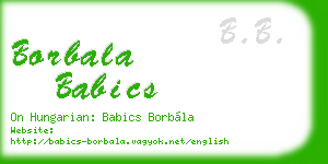 borbala babics business card