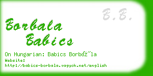 borbala babics business card